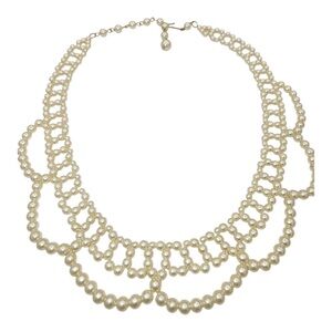Vintage Avon Pearlized Lace Faux Pearl Collar Necklace